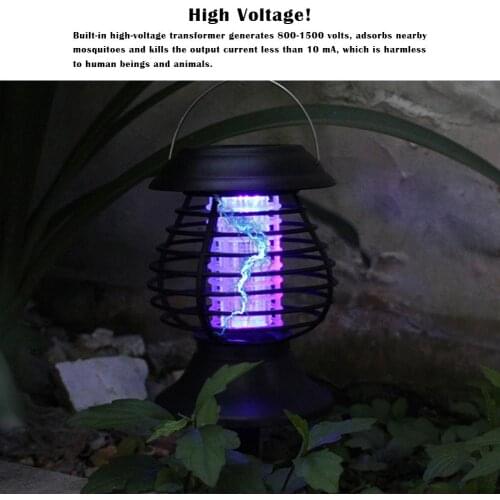 Mosquito Killer Solar LED Lamp Outdoor Waterproof Garden Insect Trap Light 2 Modes Illumination And Kill Mosquito Garden Decor