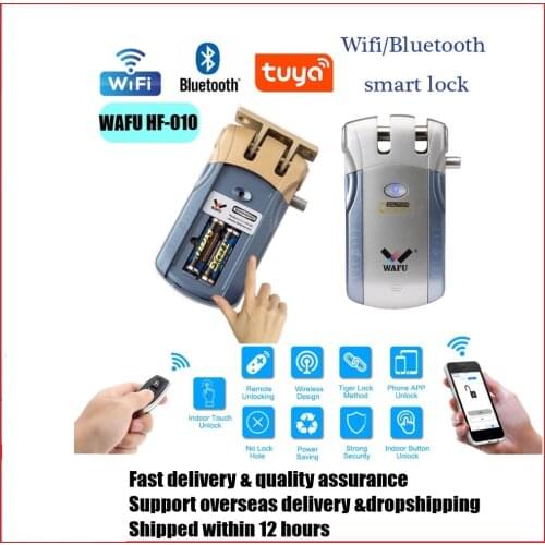 Wafu HF-010 Wifi APP Smart Lock Wireless Electronic Door Lock Phone Control Invisible Lock Remote Control Indoor Touch locks