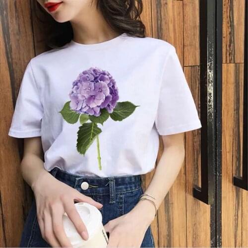 Women t shirt 2021 Fashion flower Graphics tshirt White Tee shirt Femme Summer T-shirt Streetwear Retro Tees Tops Plus Size 3XL