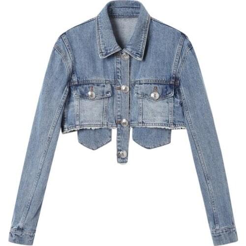 Women Short Denim Jacket Female Loose Fashion Casual Outerwear Short Coat 2021 Spring and Autumn