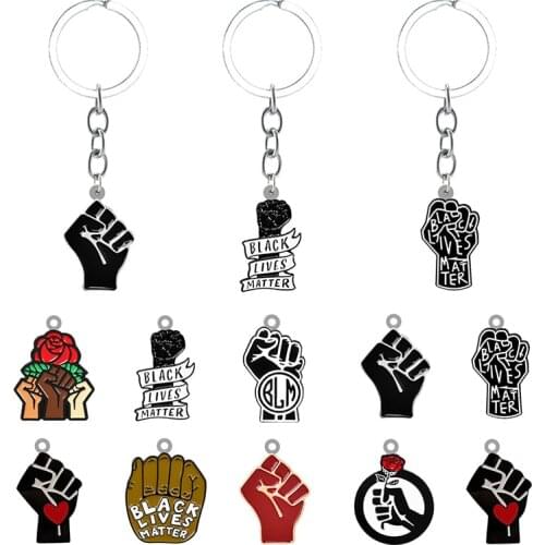 TAFREE Fashion Fist Creative Personality Epoxy Keychain Backpack School Bag Resin Jewelry Keychain Pendant