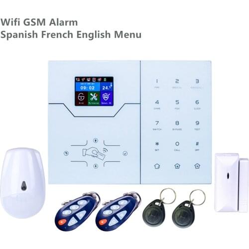 LCD Display English French Menu HA-VGW Wifi GSM Alarm System Wifi Smart Security Home Burglar Alarm with App Control