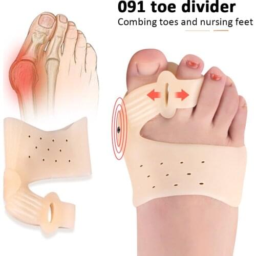1pair Protective Toes Separator Suitable Bunion Corrector Material Soft Gel Straightener Spacers Stretchers Foot Care Tool
