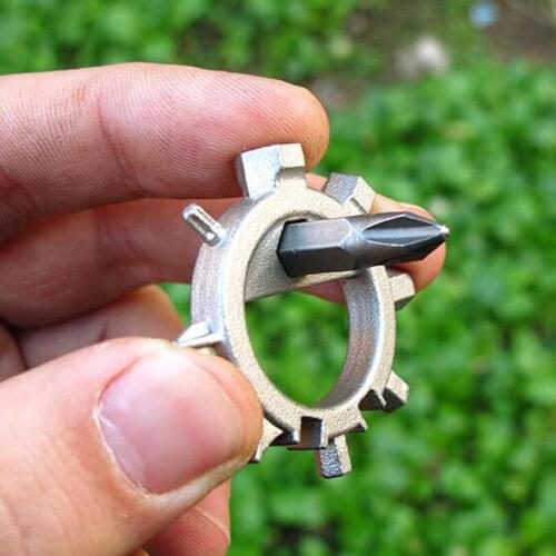 10PCS Outdoor 12 in 1 Multifunction Tool Keychain Stainless Steel Bottle Opener Screwdriver Repair Tool for Camping FW202