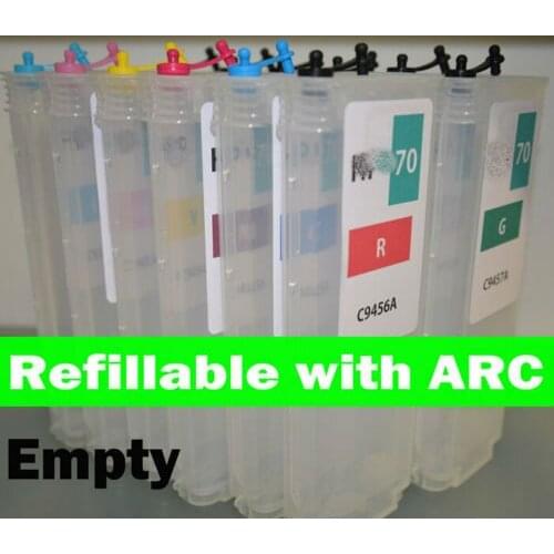 12 empty compatible refillable cartridge for HP Z3100 HP70 with ARCs