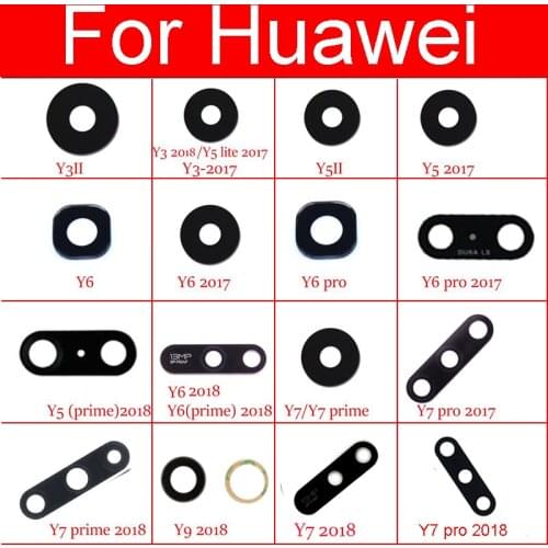 2pcs/lot Back Camera Glass Lens For Huawei Y3 Y5 Y6 Y7 II Pro Prime 2016 2017 2018 Rear Camera Glass Lens Glass Lens Adhesive