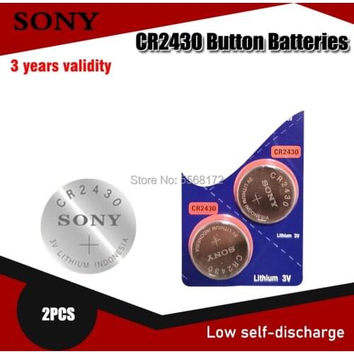 2PCS Original Sony CR2430 DL2430 CR 2430 3V Lithium Battery For Smart Watch Headphone Toy scale clocks hearing aids Button Coin