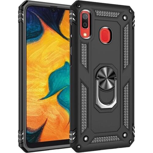 Luxury Silicone Bumper Armor Case For Samsung Galaxy A50 A40 A30 A20 Finger Ring Holder Phone Cover For Samsung A 50 40 30 20 10