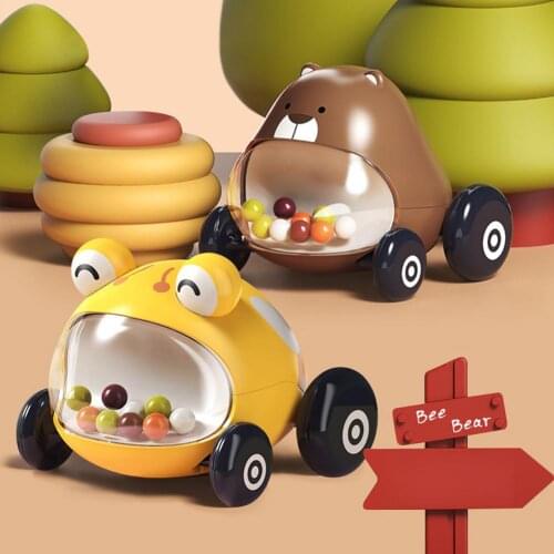 Baby Car Toys 2 Pack Push And Go Mini Animals Cartoon Cars Toy, Educational Preschool Learning Color Vehicle Playset For Baby