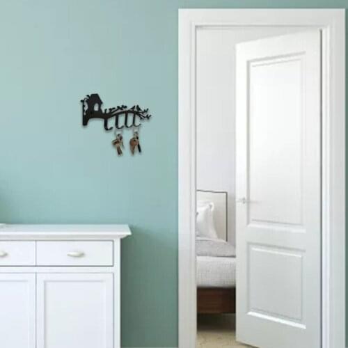 Branches Birds House Wall Key Hook Home Entrance Key Holder Pegs Sundries Key