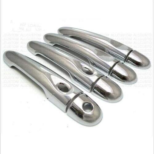 FUNDUOO For Renault Samsung QM3 Captur 2014-2017 with Smart Entry Buttons New Chrome Door Handle Cover Trim Sticker