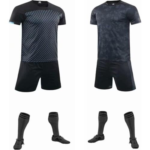 Football Soccer jerseys 2020 2021 black color men sport running cycling football adults kits soccer uniforms suits Training kits