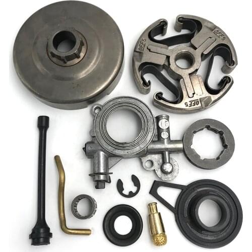 HUNDURE Oil Pump Filter Line 3/8"-7T Clutch Drum Rim Sprocket Worm Gear Kit For Husqvarna 362 365 371 372 Chainsaw Parts
