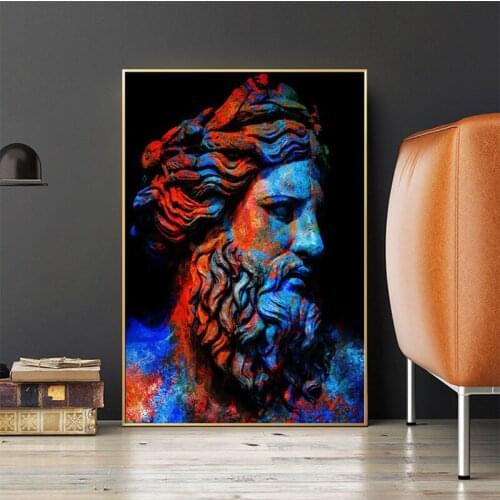 Ancient Bust Of Nile River God Canvas Painting Wall Art Famous Roman Statue Artistic Picture For Living Room Poster Home Decor