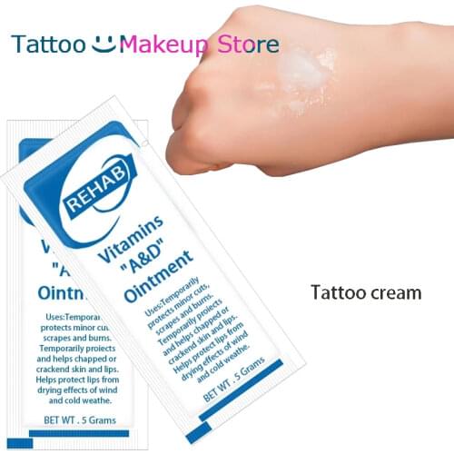 100Pieces vitamine D Tattoo Cream vitamin A&D Ointment Skin Care Repair Accessories Test Kit Eliminate Redness Mild White Paste