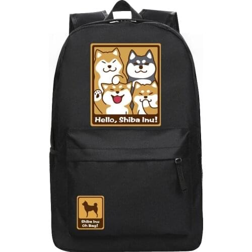 Cute Shiba Inu Dog Backpack Anime Nylon School Bag Unisex