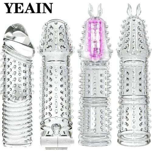 Mens Sex Toys Crystal Cases Vibration Appeal Wolf Braces Mens Penis Enlargement Set Couples Appeal YEAIN Reuse Silicone Condom