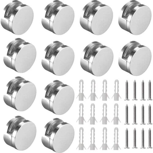 12 Pcs Mirror Clip Set Mirror Holder Clips Zinc Alloy Mirror Holders for Walls Fixed Fitting for 3-5mm Thick Mirror