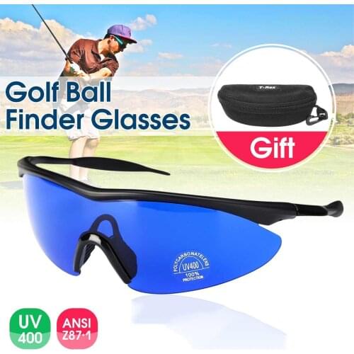 Men Women Retro Golf Ball Finder Glasses Blue Lens UV 400 Eye Protection Sport Glasses Sunglasses With Box Golf Accessories