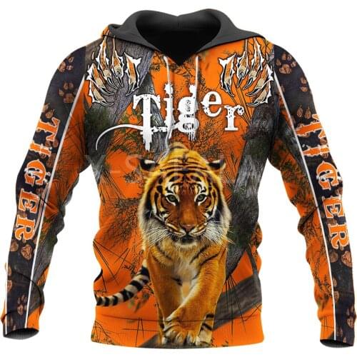 Hunting Love Tiger Animal 3D All Print Hoodie Man Women Harajuku Outwear Zipper Pullover Sweatshirt Casual Unisex Jacket-2