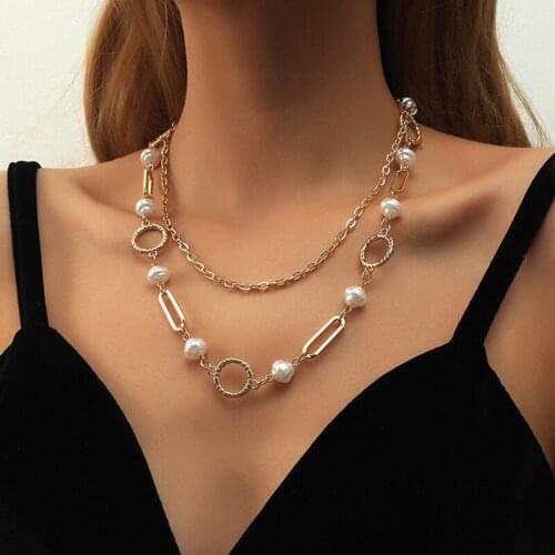 ORNAPEADIA 2021 New Popular Necklaces for Women Girls Hop Wholesale Necklacewith Pearl Zinc Alloy Office Jewelry