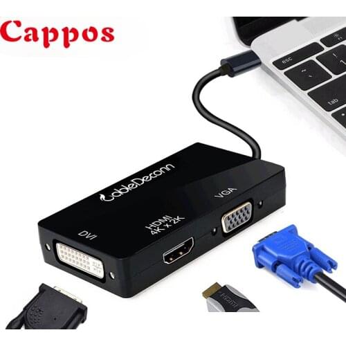 Type-C USB C to 4K HDMI VGA DVI USB 3.0 Adapter for Macbook Samsung Dex S9 Huawei P40 TV PS4 Projector USB C to HDMI Cable 4K