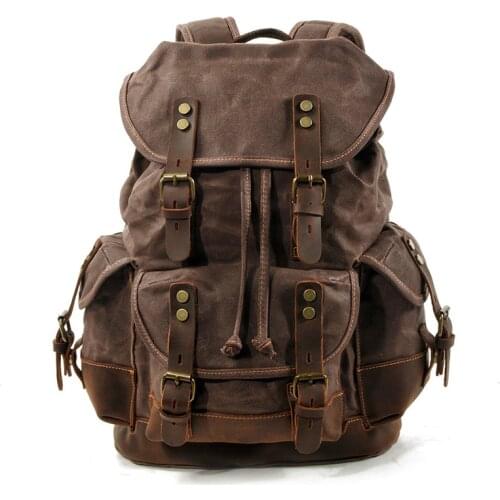 Outdoor Men Backpack Vintage Canvas Male Rucksack Waterproof Large Capacity Travel Packsack Support Dropshipping