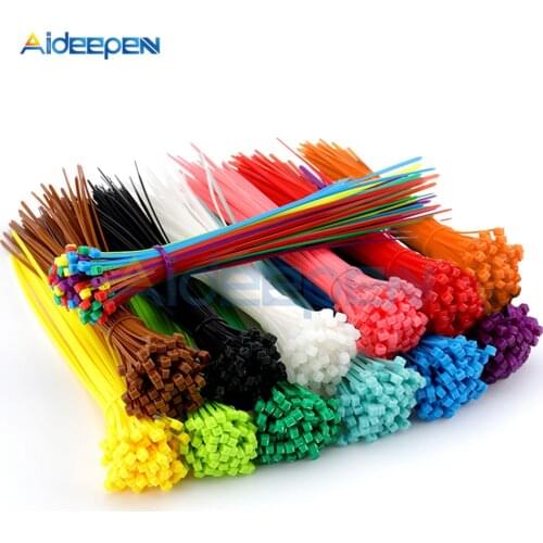 100pcs/bag 200mm Self-locking Nylon Cable Ties 8inch 12 color Plastic Zip Tie Wire Binding Wrap Straps Fasten Cable