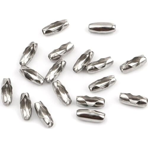 Doreen Box Stainless Steel Ball Chain Connectors For Jewelry Making Silver Color DIY Findings 9mm x 3mm,200 PCs