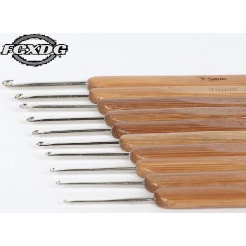 Vintage Wood Knitting Needles Stainless Steel Crochet Hooks for Cross Stitch Needles Sewing Needle Threader Crochet Accesorios