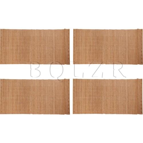 BQLZR 4 x Heat-Resistant Place Mats Bamboo Coaster Placemats Brown for Kitchen