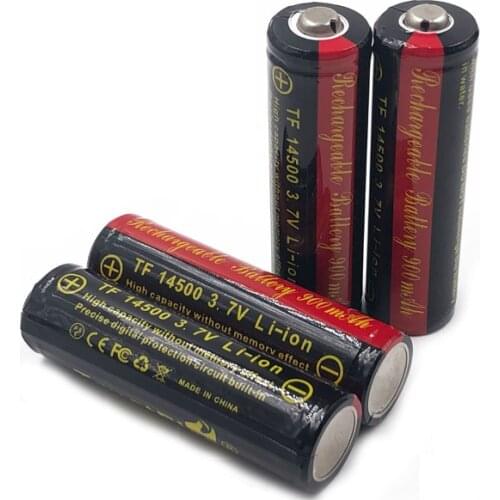 TrustFire 14500 Battery 3.7V 900mah Li-ion Rechargeable Lithium Battery with Protection Board For LED Flashlights