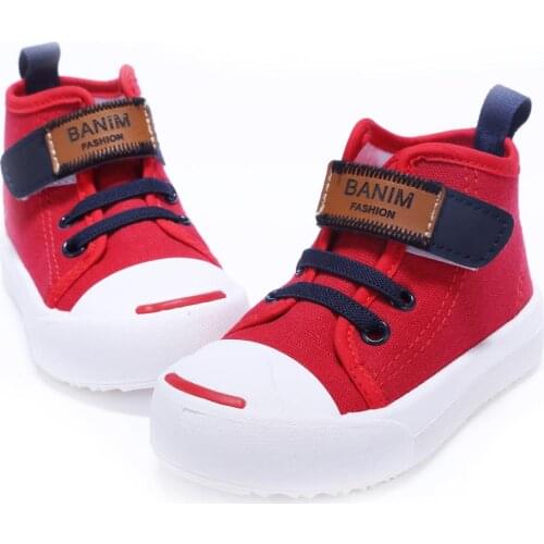 Spring summer autumn boys girls fashion trend mid Trainers Comfortable soft Breathable velcro Lazy shoes Anti-slippery
