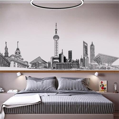 Waterproof Wall Sticker Home Bedroom Living Room Decoration PVC Decals Modern Simple City Wallpaper Bathroom Decor House Decor