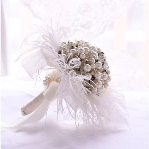 ZMHF03 Stunning Pearls Wedding Flower Bouquet Brooch Bouquet Wedding Accessories Jewelry Bouquet Bouquet Mariage Bridal Bouquet