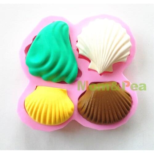 Mom&Pea 0590 Free Shipping Shells Shaped Silicone Mold Cake Decoration Fondant Cake 3D Mold