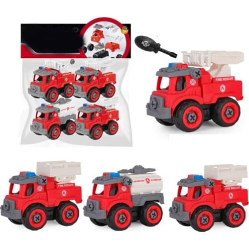 1pc Construction Toy Engineering Car Fire truck Screw Build and Take Apart Great for Kids Boys, Educational Toy DIY