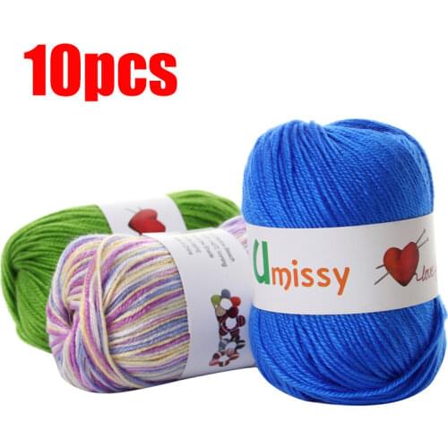 10pcs Crochet Yarn Cashmere Yarn Wool Blended Silk Yarn Soft Eco-friendly Yarn 500g/lot Free Shipping