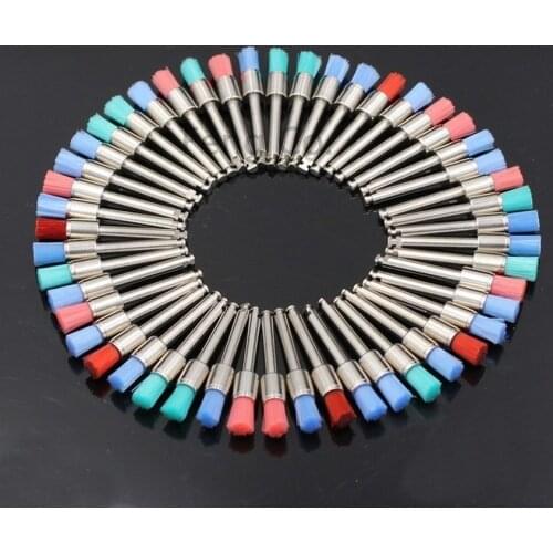100pcs New Color Nylon Latch Flat Polishing Polisher Prophy Brushes Dental Brush Dentist Lab
