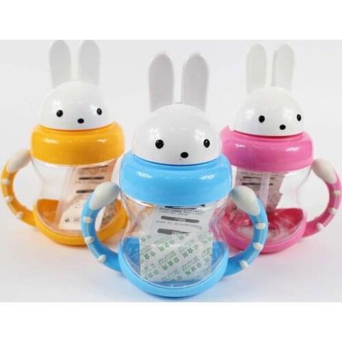 240MLPortable Baby Feeding Cup Cartoon Rabbit Kids Fashion Sippy Cup Non Baby Trainer Toxic Drinking Cup