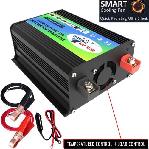 3000W Car Power Inverter Voltage Smart Power Voltage Converter DC12V To AC220V/110V Dual USB Ports Inverter Cigarette Lighter