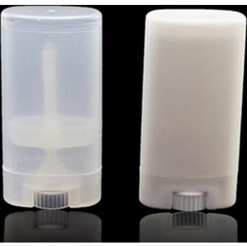 500pcs 15ml Clear/White Deodorant Container Lotion Bar 15g Oval Twist Tube Round Lip Balm Tube SN418