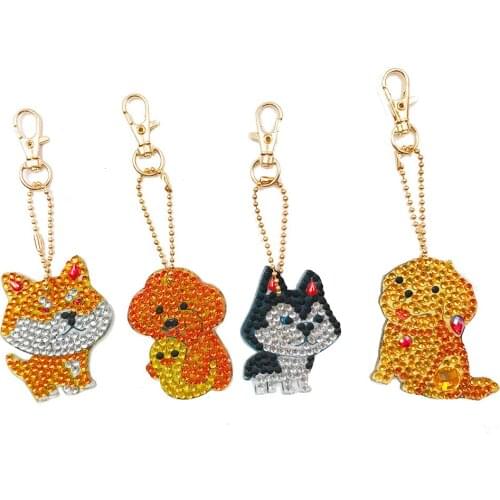 5D diamond painting cute animal DIY keychain diamond bag pendant jewelry mosaic home decoration pattern handmade new year