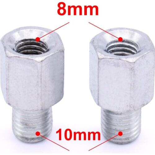 For Honda bajaj yamaha honda Motorcycle Rear View Mirrors Adapter Motorbike Side Mirror Holder Bolts Screw Clockwise 10mm to 8mm