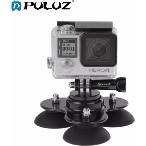 PULUZ For Go Pro Accessories Triangle Suction Cup Mount Tripod & Screw for GoPro HERO6/5/5 4 session4/3+/Xiaoyi/DJI OSMO Action