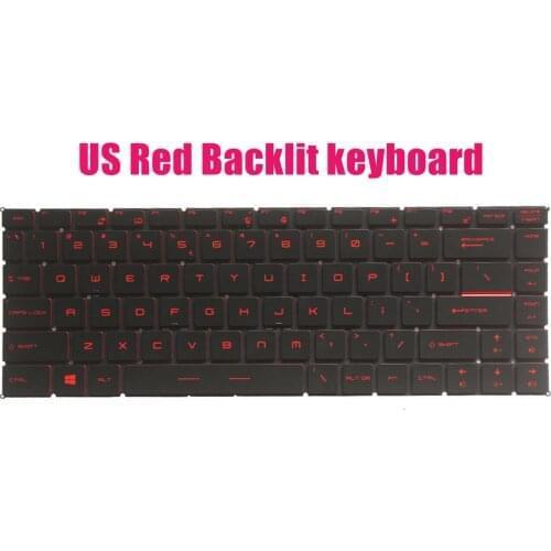 US Red backlit keyboard for MSI GF65 Thin 10SDR/GF65 Thin 10SER/GF65 Thin 10SCS