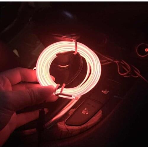 3 m car 12 V LED Cold lights Flexible neon EL wires auto lamps on the car cold light strips lines interior decoration strip
