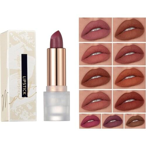 Velvet Matte Lipstick Moisturizing Waterproof Lip Balm Long-Lasting Non-Stick Cup Lip Makeup Easy to Color