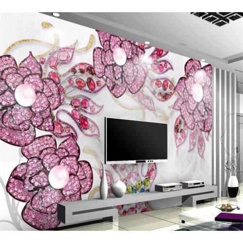 Beibehang Custom mural fashion boutique high-end relief diamond flower 3d home living room TV background wall photo wallpaper