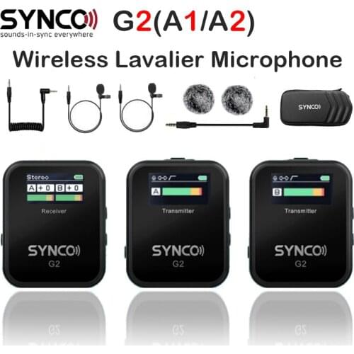 SYNCO G2 A2 G2A2 A1Wireless Lavalier Mic Microphone System for IPHONE Smartphone Laptop DSLR Tablet Camcorder Recorder 70M